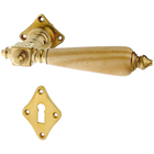 Jugendstil Zimmertürbeschlag aus Messing - rustikale Form - matt gold