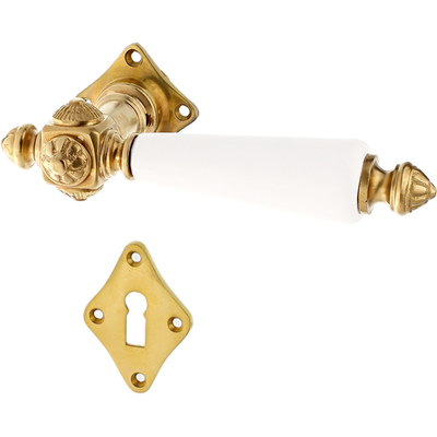 Türbeschlag aus Messing, Jugendstil - ergonomische Form | matt gold