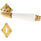 Jugendstil Zimmertürbeschlag aus Messing - elegantes Design - matt gold