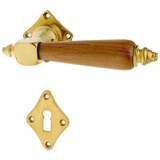 Zimmertürbeschlag aus Messing Jugendstil markante Form mittelgroß,klein