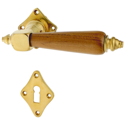 Zimmertürbeschlag aus Messing Jugendstil markante Form mittelgroß,klein