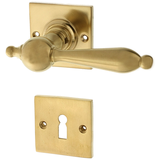 Bauhaus Stil Zimmertürbeschlag aus Messing - elegantes Design - matt gold
