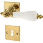 Zimmertürbeschlag patiniert aus Messing matt gold zeitloses Design