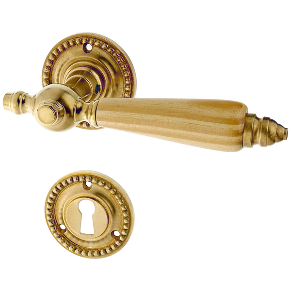 Türbeschlag aus Messing patiniert, matt gold, konische Form