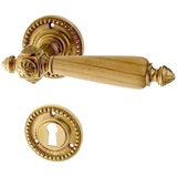 Zimmertürbeschlag Jugendstil patiniert | ergonomische Form in matt gold