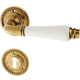 Zimmertürbeschlag aus Messing patiniert matt gold konische Form