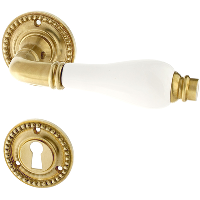 Türbeschlag matt gold aus Messing patiniert fließende Linien