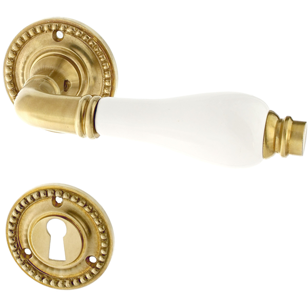 Türbeschlag matt gold aus Messing patiniert fließende Linien