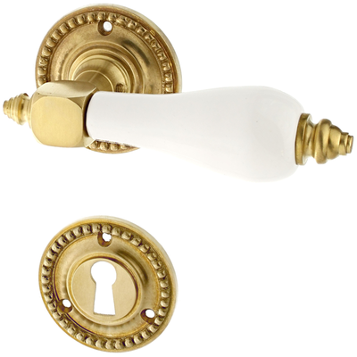 Zimmertürbeschlag aus Messing - Gründerzeit - schlichtes Design | matt gold