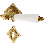Zimmertürbeschlag Gründerzeit patiniert | ergonomische Form in matt gold