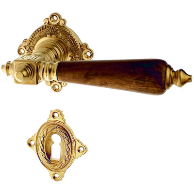Zimmertürbeschlag aus Messing - Gründerzeit - rautenförmiges Design