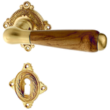 Zimmertürbeschlag patiniert aus Messing matt gold schlichtes Design