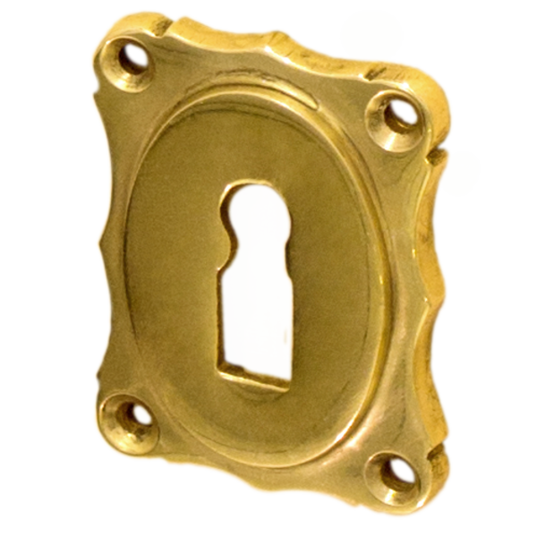 Rosette für Schlüsselloch Messing rechteckige Form gold