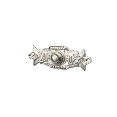 Jugendstil Klingel Messing Nickel matt gebürstet | Klingelplatte mit Klingelknopf| Antik Klingel NM9141