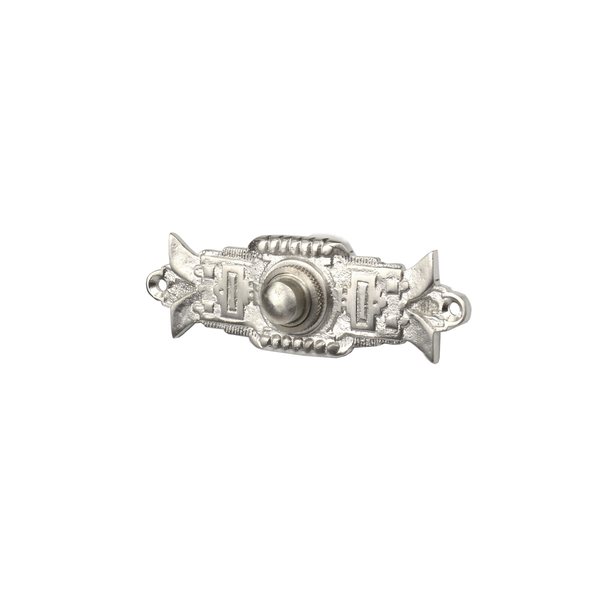 Jugendstil Klingel Messing Nickel matt gebürstet | Klingelplatte mit Klingelknopf| Antik Klingel NM9141