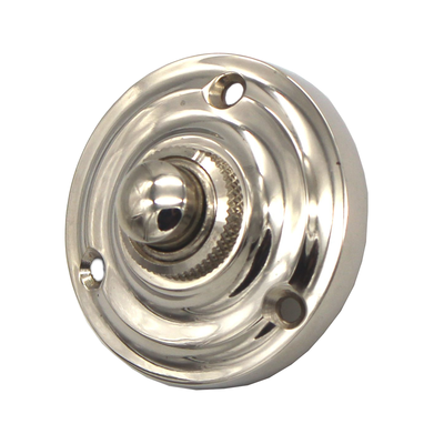 Jugendstil Klingel vernickelt glänzend | Klingelplatte mit Klingelknopf| Antik Klingel N9241