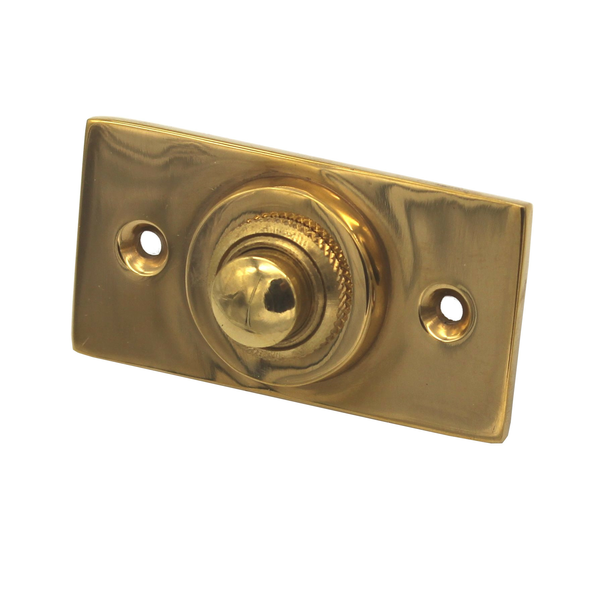 Jugendstil Klingel Messing poliert | Klingelplatte mit Klingelknopf| Antik Klingel B9281