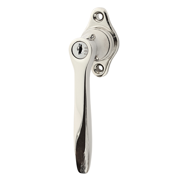 Fensterbeschlag aus Messing Jugendstil klassische Form silber