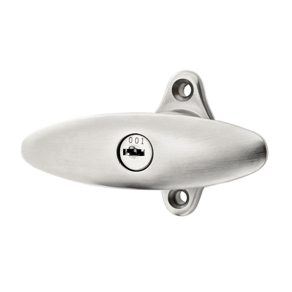 Abschließbare Vollolive Jugendstil vernickelt, matt gebürstet schlichtes Design mittelgroß