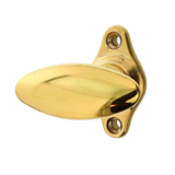Fensterolive antik | Messing, poliert | Ovaler Fenstergriff | Modell 