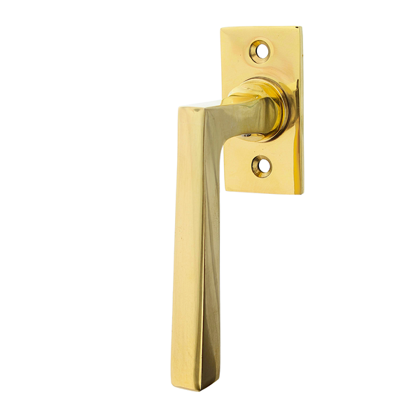 Klassischer Fenstergriff, Halbolive Messing poliert - Modell 
