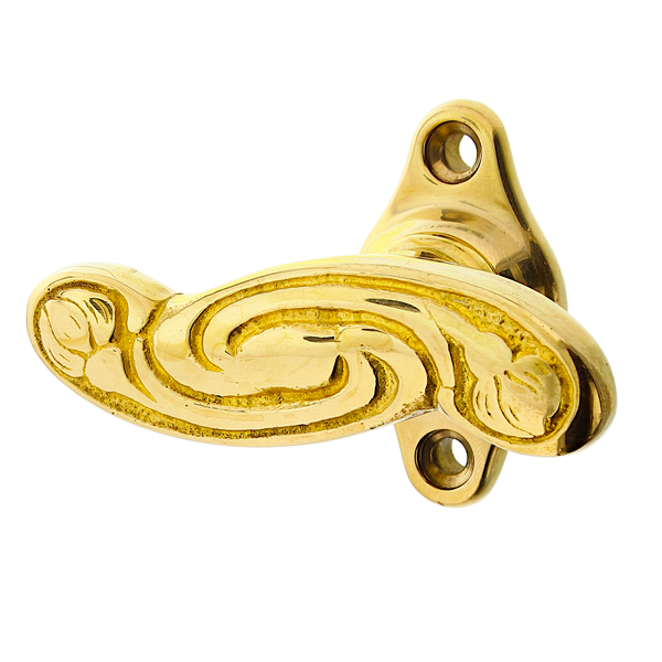 Jugendstil Fensterolive Kreuzolive Messing poliert