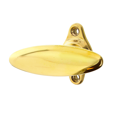 Historischer ovaler Fenstergriff | Fensterolive antik | Messing, poliert unlackiert| Modell 