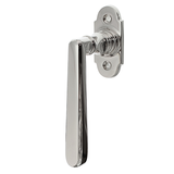 Fensterbeschlag silber aus Messing vernickelt, hochglanz poliert gerade Form