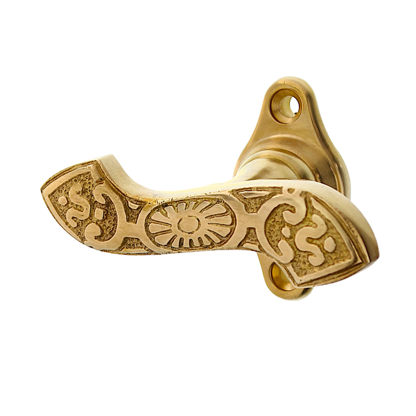 Vollolive aus Messing patiniert matt gold geschwungene Form