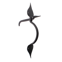 Stalltürdrücker mit Fallriegel, schwarz (Komplett-Set)