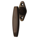 Fensterbeschlag Bauhaus Stil aus Messing ergonomische Form braun