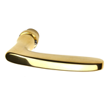 Türdrücker poliert Messing gold geschwungene Form