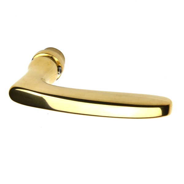 Türdrücker poliert Messing gold geschwungene Form