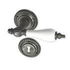 Drückergarnitur-Set antik | Türrosetten mit Türklinken | Gründerzeit | Türbeschlag-Set Modell 1890 - LC04