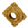 Türdrückerrosette aus Messing Gründerzeit verziertes Muster matt gold