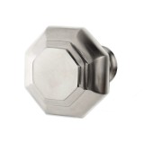 Türknauf eckig, Ø68 mm, Messing vernickelt matt